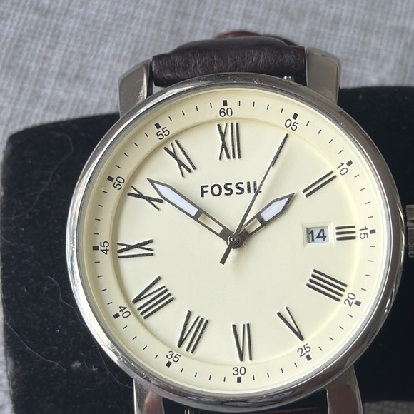 Fossil Rhett BQ1016 Men's Watch-Brown Leather Band- EUC - Picture 3 of 13